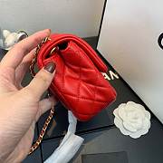 CHANEL FLAP BAG #AS1786 17CM RED - 5