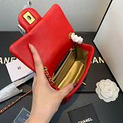 CHANEL FLAP BAG #AS1786 17CM RED - 4