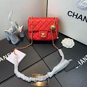 CHANEL FLAP BAG #AS1786 17CM RED - 3