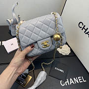 CHANEL FLAP BAG #AS1786 17CM GREY - 1