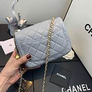 CHANEL FLAP BAG #AS1786 17CM GREY - 4