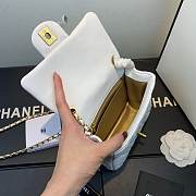 CHANEL FLAP BAG #AS1786 17CM WHITE - 5