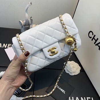 CHANEL FLAP BAG 20CM WHITE