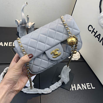 CHANEL FLAP BAG 20CM GREY