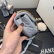 CHANEL FLAP BAG 20CM GREY - 6