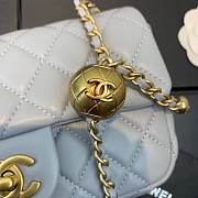 CHANEL FLAP BAG 20CM GREY - 3