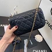 CHANEL FLAP BAG 20CM BLACK - 3