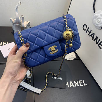 CHANEL FLAP BAG 20CM BLUE