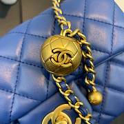 CHANEL FLAP BAG 20CM BLUE - 6