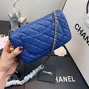 CHANEL FLAP BAG 20CM BLUE - 5