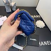 CHANEL FLAP BAG 20CM BLUE - 2