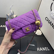 CHANEL FLAP BAG 20CM PURPLE - 1