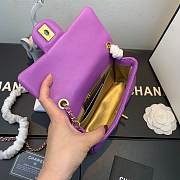 CHANEL FLAP BAG 20CM PURPLE - 6