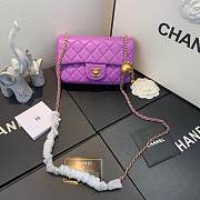 CHANEL FLAP BAG 20CM PURPLE - 3