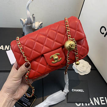 CHANEL FLAP BAG 20CM RED