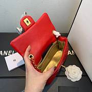 CHANEL FLAP BAG 20CM RED - 6