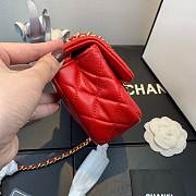 CHANEL FLAP BAG 20CM RED - 5