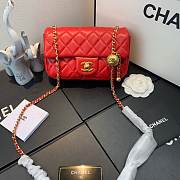 CHANEL FLAP BAG 20CM RED - 4