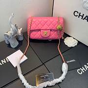 CHANEL FLAP BAG 20CM PINK - 3