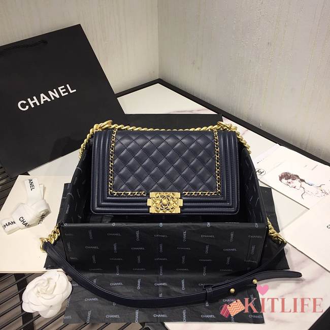 CHANEL #67086 LEBOY BLUE BAG 20CM/25cm - 1