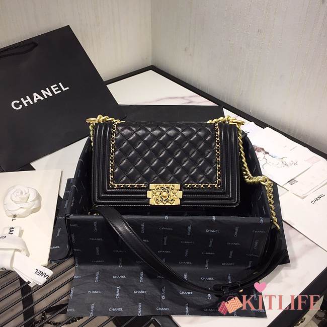 CHANEL #67086 LEBOY BLACK BAG 20CM/25cm - 1