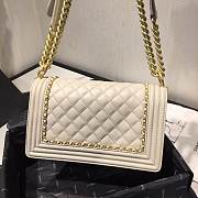 CHANEL #67086 LEBOY CREAM WHITE BAG 20CM/25cm - 5