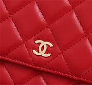 CHANEL LAMBSKIN WOC WITH GOLD HARDWARE IN RED - 2