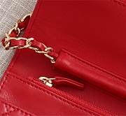 CHANEL LAMBSKIN WOC WITH GOLD HARDWARE IN RED - 3