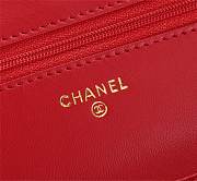 CHANEL LAMBSKIN WOC WITH GOLD HARDWARE IN RED - 5