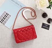 CHANEL LAMBSKIN WOC WITH GOLD HARDWARE IN RED - 6