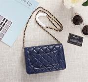 CHANEL LAMBSKIN WOC WITH GOLD HARDWARE IN BLUE - 5