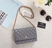 CHANEL LAMBSKIN WOC WITH GOLD HARDWARE IN GREY - 1