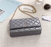 CHANEL LAMBSKIN WOC WITH GOLD HARDWARE IN GREY - 4