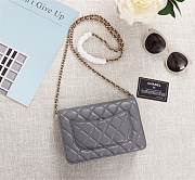 CHANEL LAMBSKIN WOC WITH GOLD HARDWARE IN GREY - 5