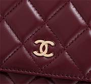 CHANEL LAMBSKIN WOC WITH GOLD HARDWARE IN BURGUNDY - 3