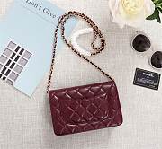 CHANEL LAMBSKIN WOC WITH GOLD HARDWARE IN BURGUNDY - 4