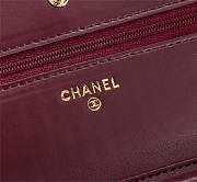 CHANEL LAMBSKIN WOC WITH GOLD HARDWARE IN BURGUNDY - 6