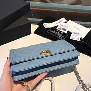 CHANEL CAVAIR WOC WITH GOLD HARDWARE IN BLUE - 2