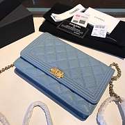 CHANEL CAVAIR WOC WITH GOLD HARDWARE IN BLUE - 3
