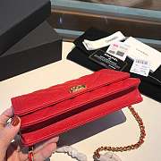 CHANEL CAVAIR WOC WITH GOLD HARDWARE IN RED - 3