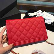 CHANEL CAVAIR WOC WITH GOLD HARDWARE IN RED - 4