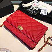 CHANEL CAVAIR WOC WITH GOLD HARDWARE IN RED - 5