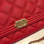 CHANEL CAVAIR WOC WITH GOLD HARDWARE IN RED - 6