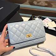 CHANEL WOC WITH GOLD HARDWAR IN LIGHT BLUE - 1