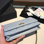 CHANEL WOC WITH GOLD HARDWAR IN LIGHT BLUE - 2