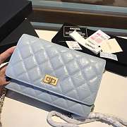 CHANEL WOC WITH GOLD HARDWAR IN LIGHT BLUE - 5