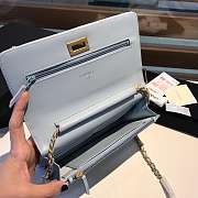 CHANEL WOC WITH GOLD HARDWAR IN LIGHT BLUE - 4