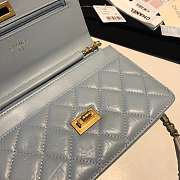 CHANEL WOC WITH GOLD HARDWAR IN LIGHT BLUE - 6