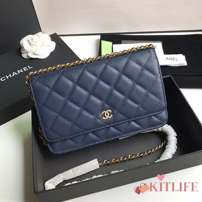 CHANEL CAVAIR WOC IN ROYAL BLUE - 1