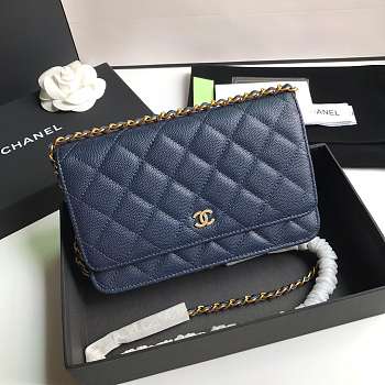 CHANEL CAVAIR WOC IN ROYAL BLUE